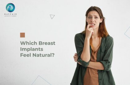 A girl thinking which will be natural looking breast implant